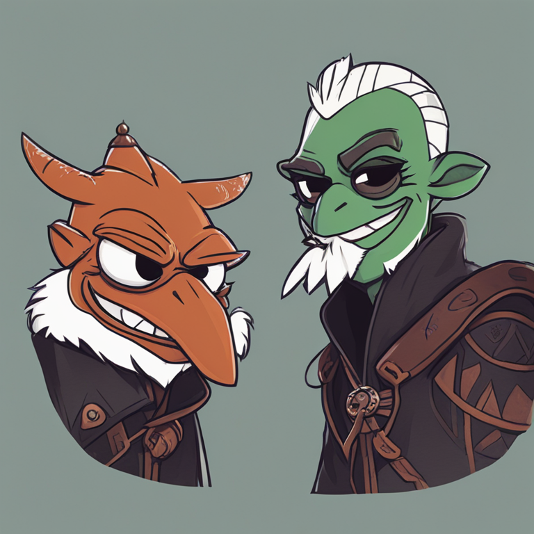 hand-drawn digital illustration of meme tokens like Floki and Pepe, Artstation HQ, digital art