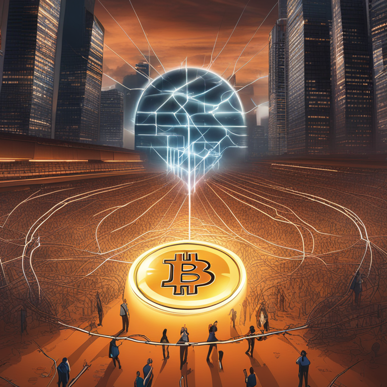 conceptual illustration showing Bitcoin halving event and its potential reversed effects on price and network activity, digital art, Artstation HQ, high detail