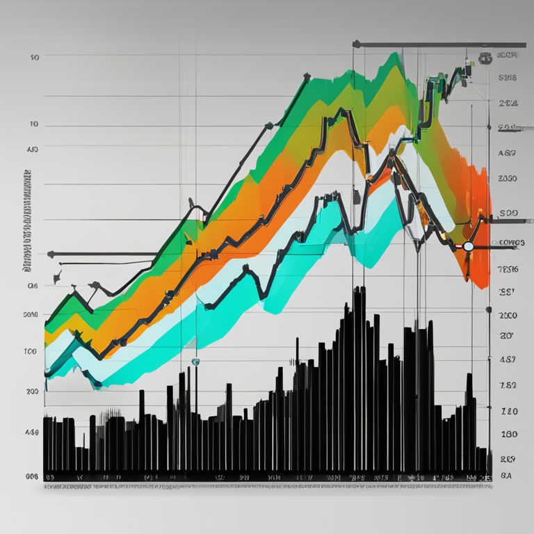 Graph showing Bitcoin hashrate decline post fourth halving, illustrating miner capitulation, digital illustration, Artstation HQ, abstract visual style