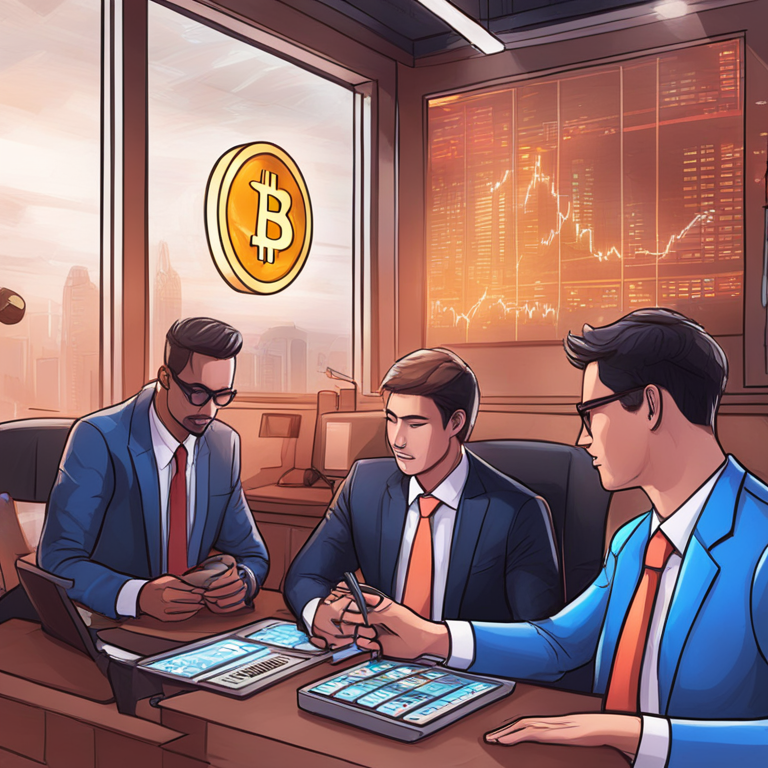 Illustration of court and SEC dispute over Ether ETFs, legal documents and ether logos, hand-drawn digital illustration, Artstation HQ, engaging digital art