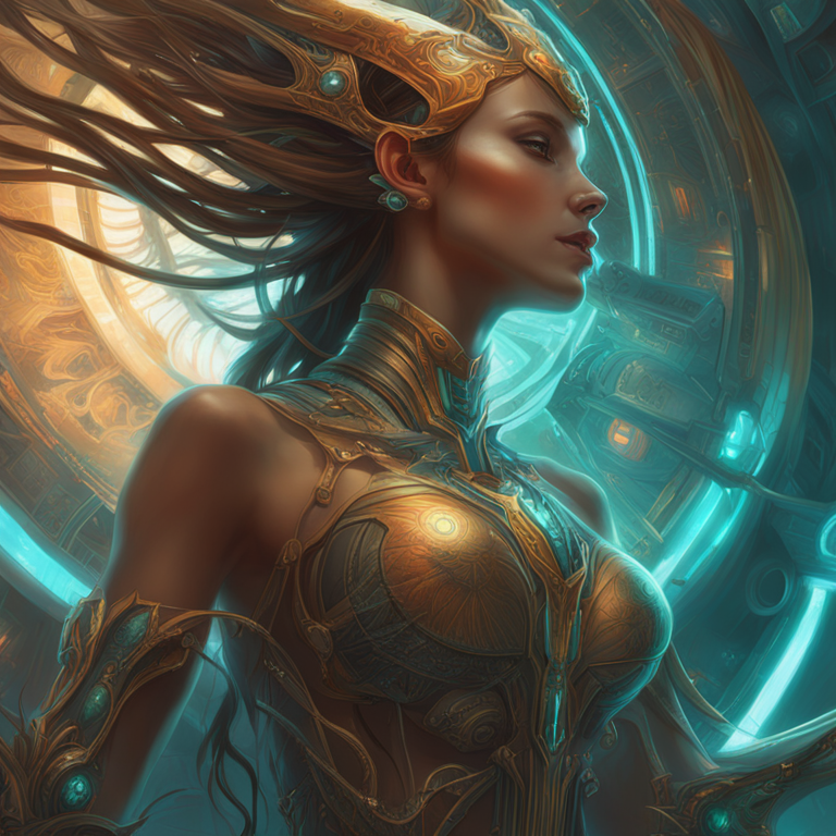 highly detailed digital illustration of a pulsating digital oracle system, processing data at incredible speeds, futuristic design, Artstation HQ, vivid colors, intricate details, by Peter Mohrbacher and Donato Giancola, trending on Artstation