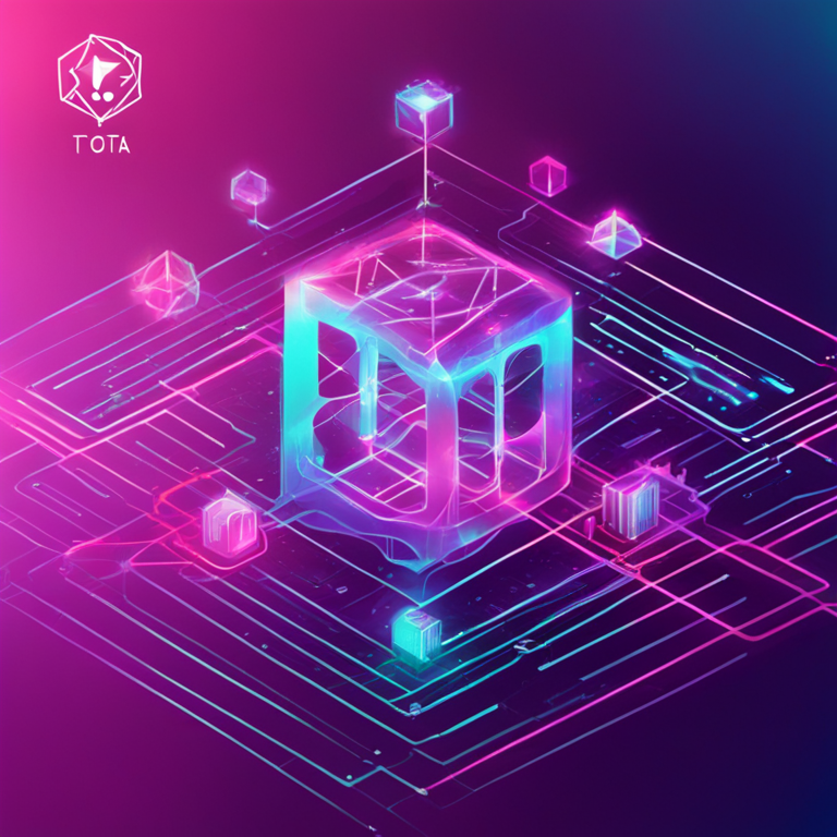 IOTA 2.0 Testnet Live, hand-drawn digital illustration, Artstation HQ, digital art, futuristic network elements, blockchain symbols integrated, tech-savvy visual representation, modern color palette, abstract background