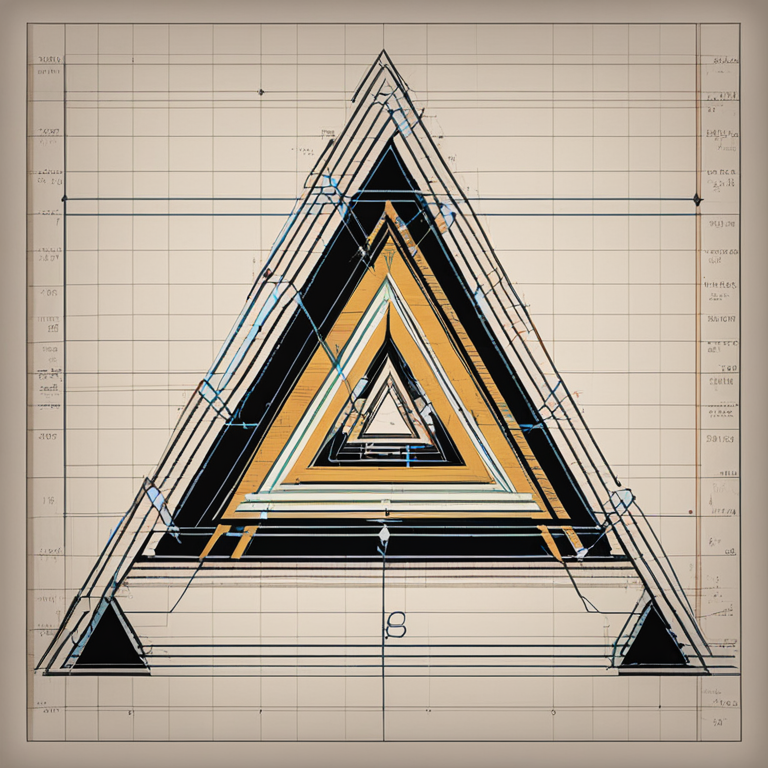 Symmetrical triangle formation in financial chart, hand-drawn digital illustration, Artstation HQ, digital art