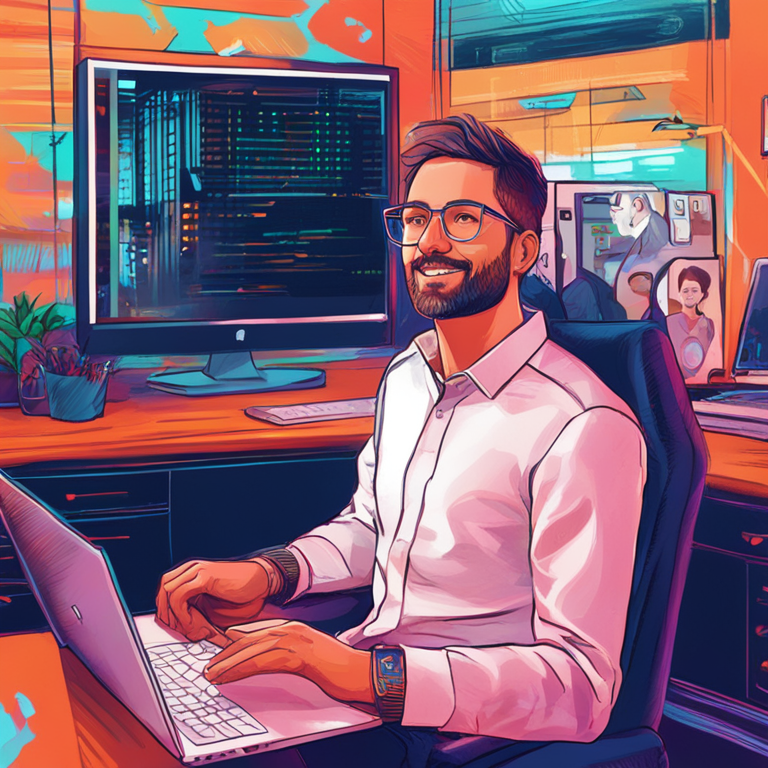 hand-drawn digital illustration of OpenAI cofounder's resignation, tech-themed, Artstation HQ, digital art, controversial exit, ripple effects, vibrant colors, detailed expressions, soft lighting