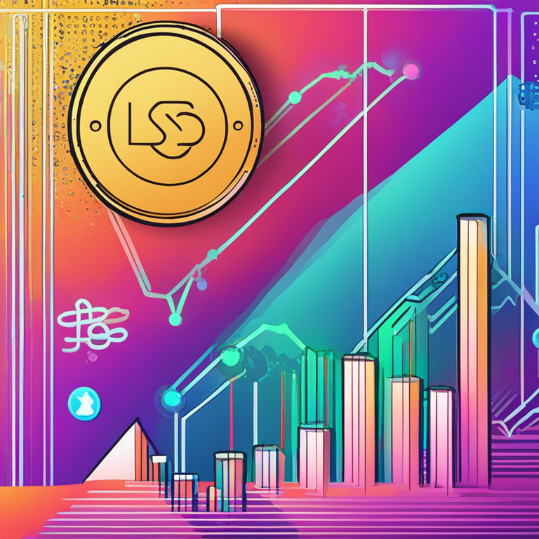 Hand-drawn digital illustration of Solana cryptocurrency price dynamics, featuring trend lines, candlestick charts, vibrant colors, Artstation HQ, digital art