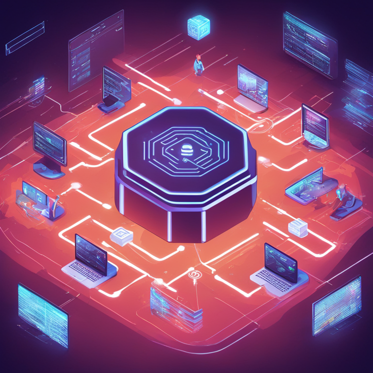 hand-drawn digital illustration, Artstation HQ, digital art, illustrating Secure Multi-Party Computation (SMPC) with futuristic data encryption, multiple parties, and secure data transfer, trending on modern tech platforms