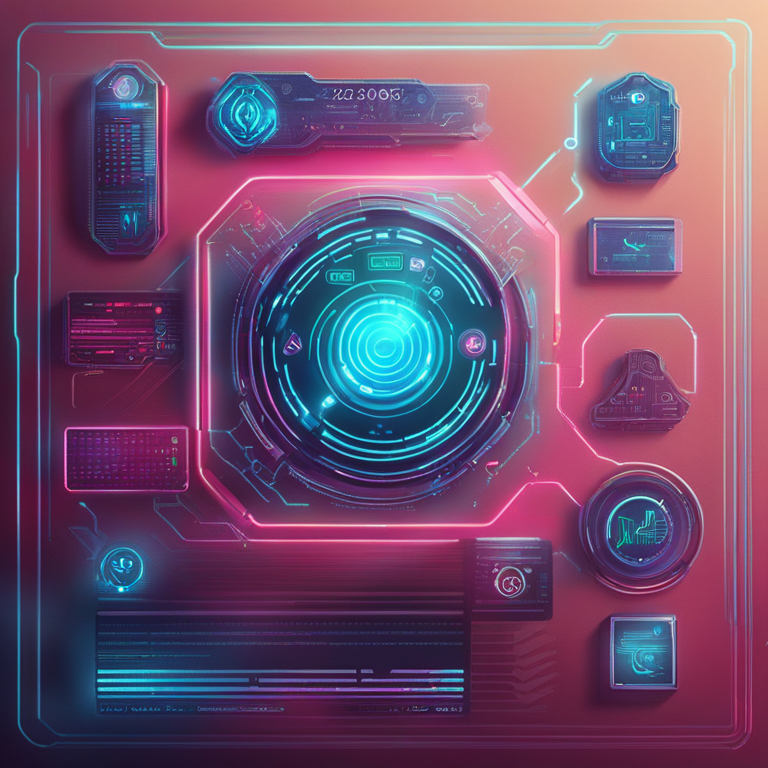 hand-drawn digital illustration of a futuristic biometric security system, Artstation HQ, digital art, sleek and high-tech, vibrant colors, holographic interface, secure data networks, realistic glowing elements, sci-fi atmosphere, abstract design