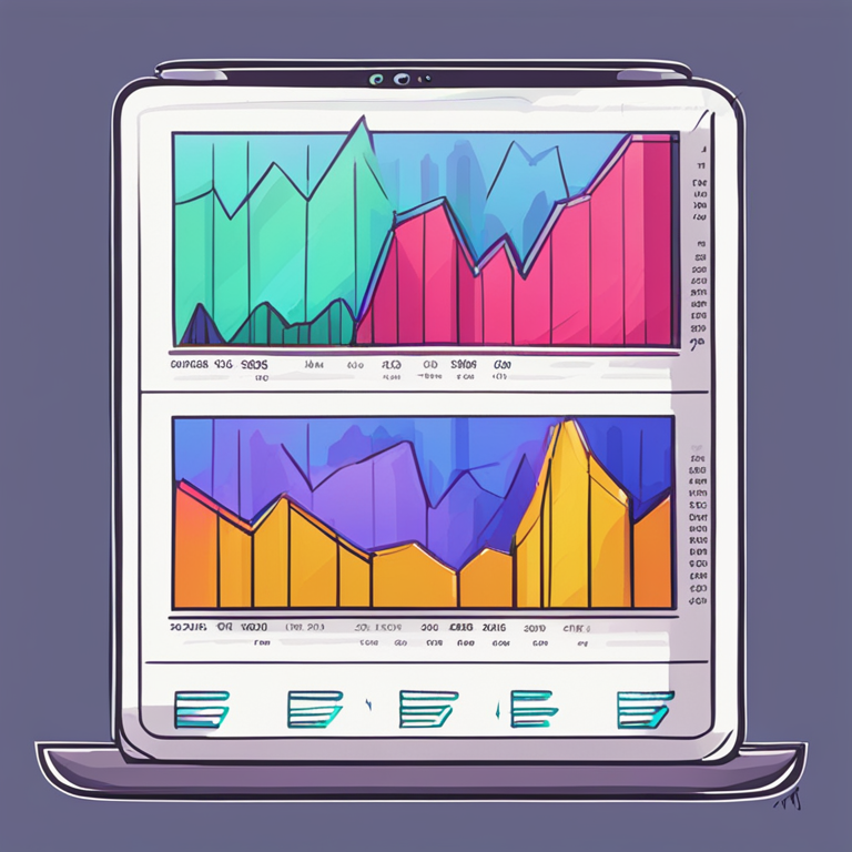 Hand-drawn digital illustration of cryptocurrency trading volume spikes, colorful, modern style, digital art, high detail, trending on Artstation