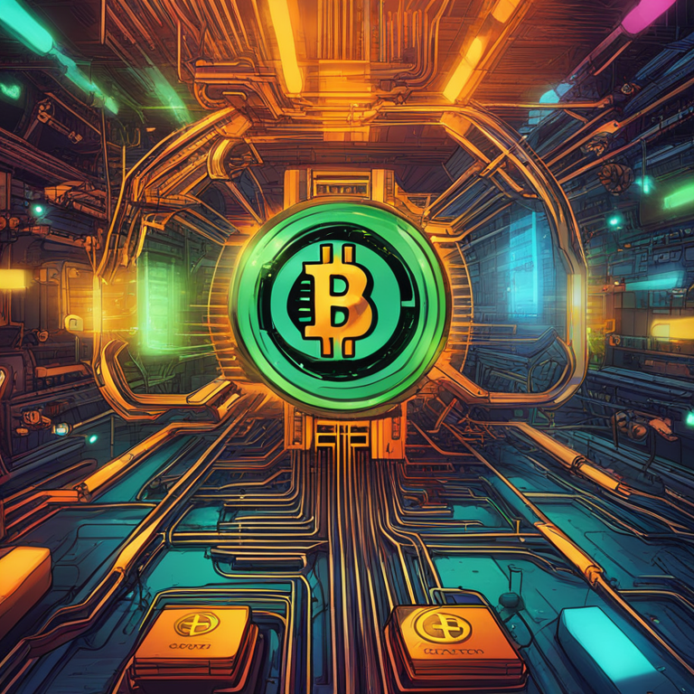 detailed digital illustration of Bitcoin Cash network undergoing an upgrade, vibrant colors, futuristic design, hand-drawn, Artstation HQ, digital art