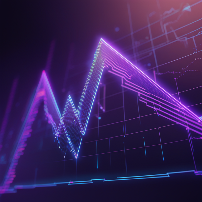 Digital illustration of ascending triangle pattern in NEAR price chart, clear resistance and support lines, futuristic settings, Artstation HQ, digital art.