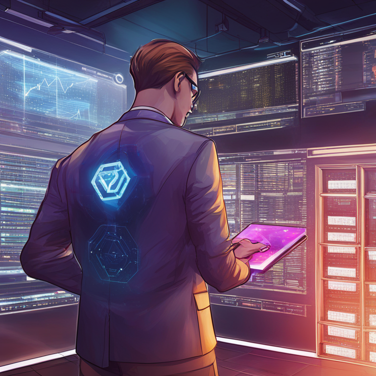 Blockchain tokenized assets, detailed digital illustration, financial technology, Artstation HQ, digital art