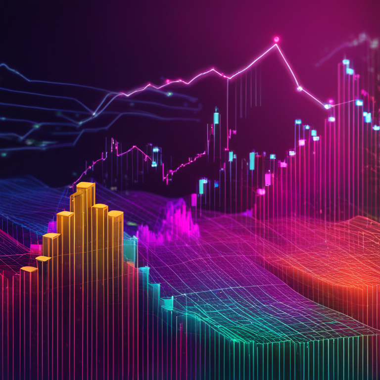 hand-drawn digital illustration of crypto market graphs with rising and falling lines, vibrant colors, Artstation HQ, digital art