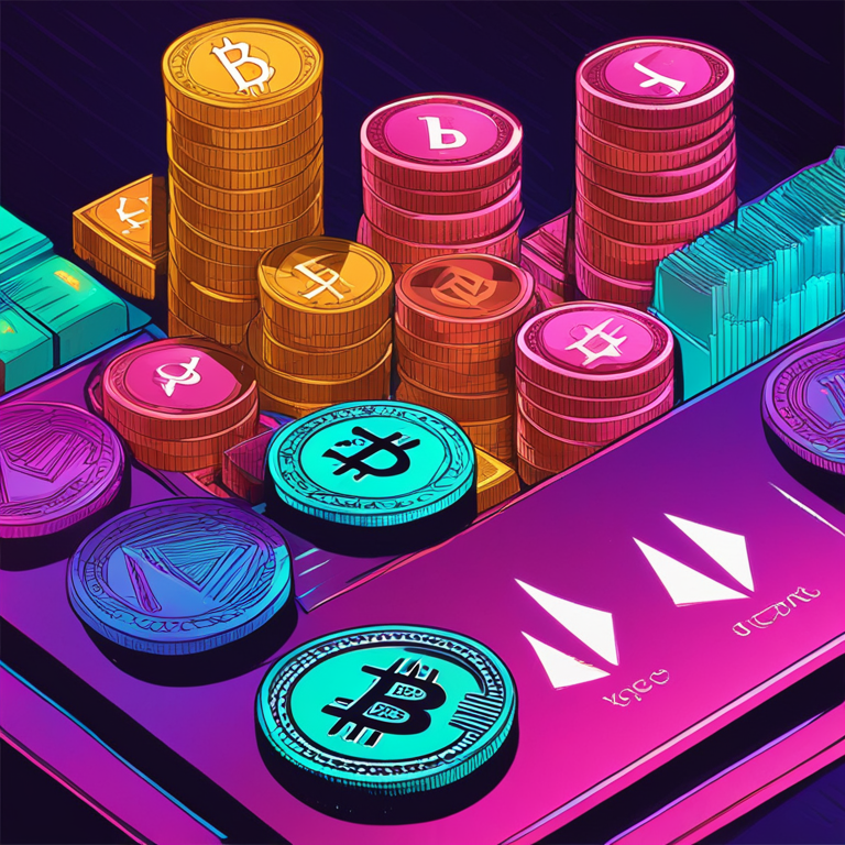 hand-drawn digital illustration, Artstation HQ, digital art, a visual representation of support and resistance levels in the cryptocurrency market, sleek candlestick charts, vibrant colors, detailed, modern style trending on Artstation