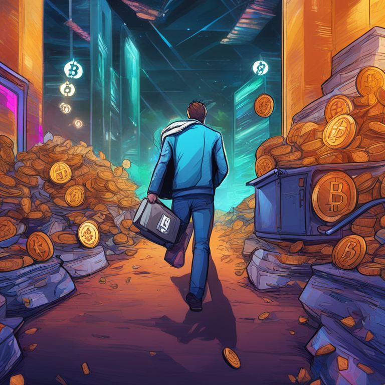 hand-drawn digital illustration of Toncoin leaving Bitcoin and other cryptocurrencies behind, Artstation HQ, digital art, vibrant colors, dynamic charts, coins, trending on Artstation