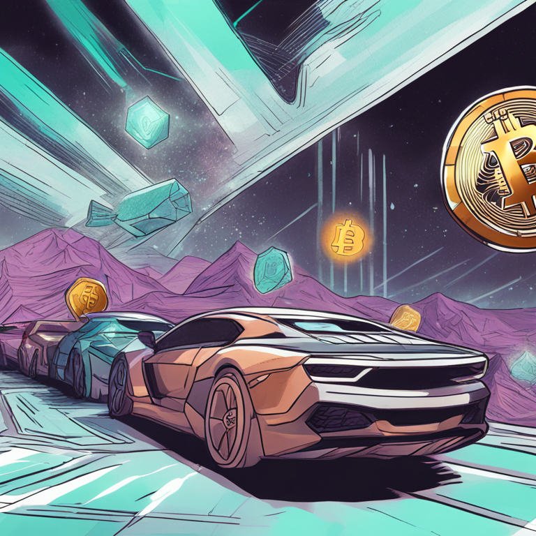 hand-drawn digital illustration of cryptocurrency outperforming others, Artstation HQ, digital art