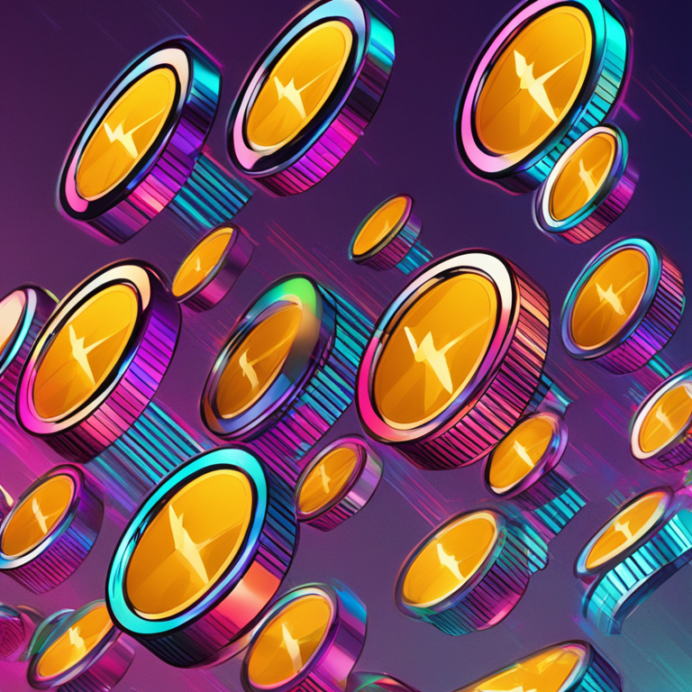 digital illustration of Binance Coin recent price activity, Artstation HQ, digital art, showing growth and decline trends in a graph with vibrant colors