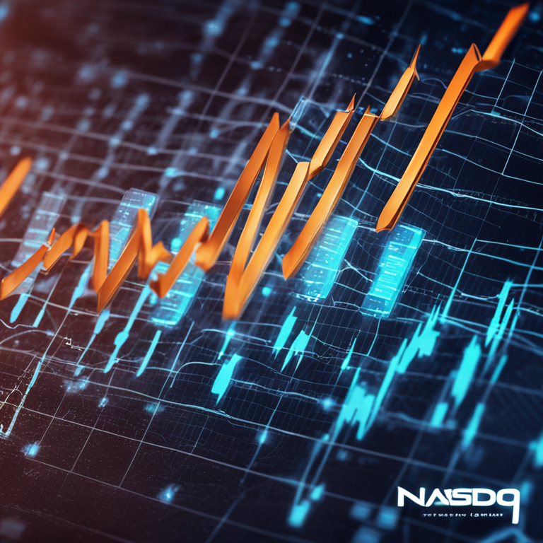 Nasdaq logo over digital financial chart, hand-drawn digital illustration, Artstation HQ, digital art