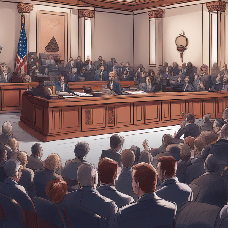 Illustration of a Capitol Hill debate over a new bill, hand-drawn digital illustration, Artstation HQ, digital art