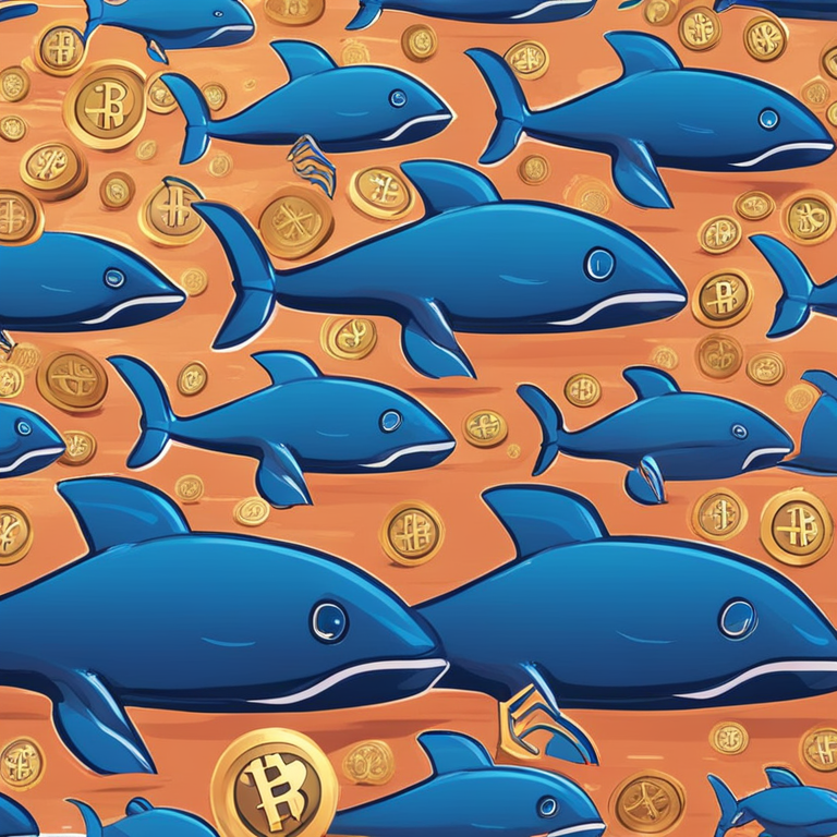 XRP whales accumulating digital currencies, modern illustrative style, Artstation HQ, vibrant and detailed, financial background