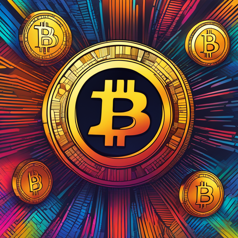 digital illustration of a Bitcoin ETF, with vibrant colors, detailed design, trending on Artstation