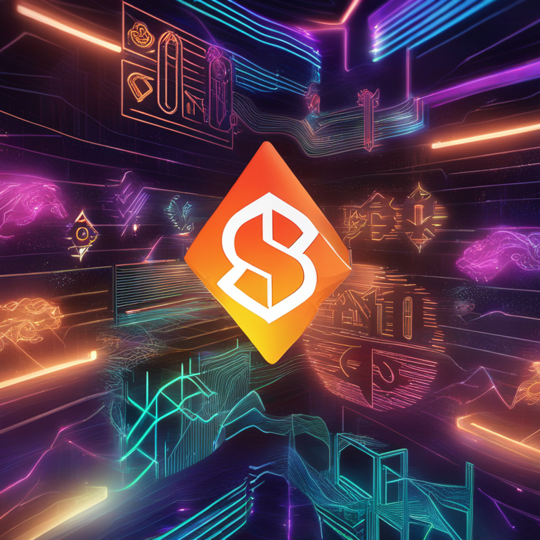 vibrant digital illustration showcasing Solana cryptocurrency logo glowing amidst dynamic charts, Artstation HQ, digital art