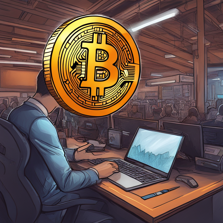 hand-drawn digital illustration of Bitcoin suppressing altcoin gains, Artstation HQ, digital art