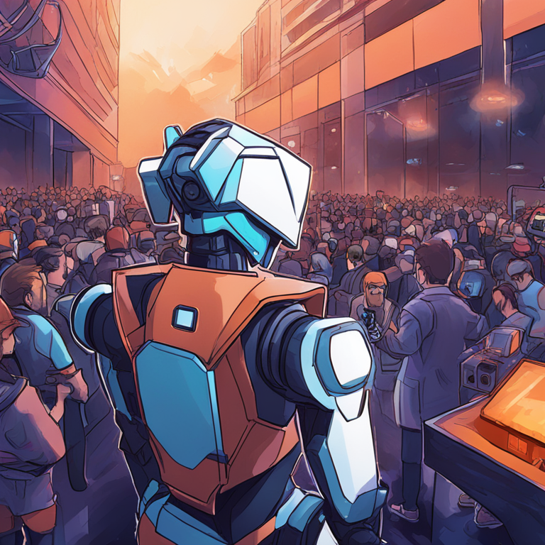 hand-drawn digital illustration of upcoming AI events impact on crypto market, Artstation HQ, digital art