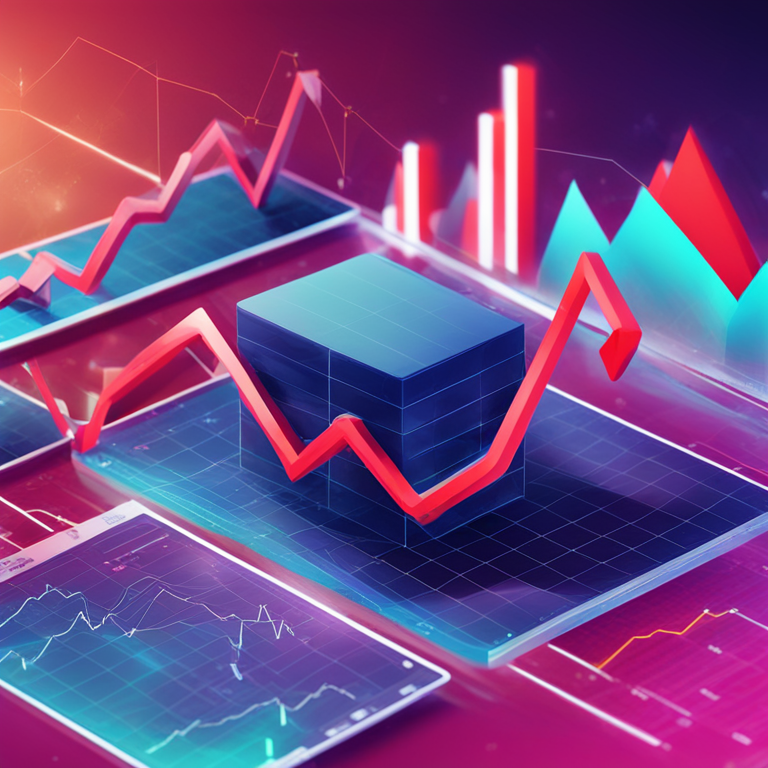 Abstract digital art of crypto market resistance and support levels, illustrative line charts, Artstation HQ, digital illustration, economic graphs, trending market analysis, colorful data representation