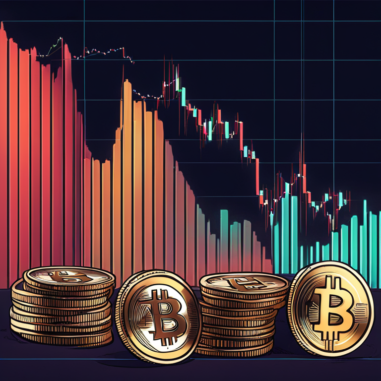 realistic hand-drawn illustration of cryptocurrency support and resistance levels, trend lines, Artstation quality digital art, detailed and vibrant, financial charts