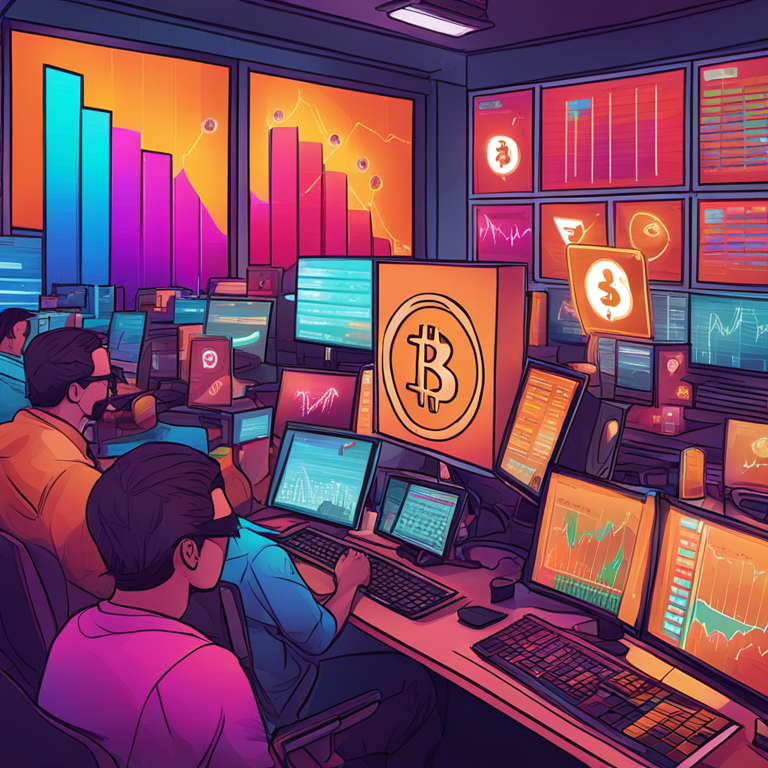 hand-drawn digital illustration showing a bullish cryptocurrency market, Artstation HQ, digital art, vibrant color palette, abstract financial graphics, by top illustrators