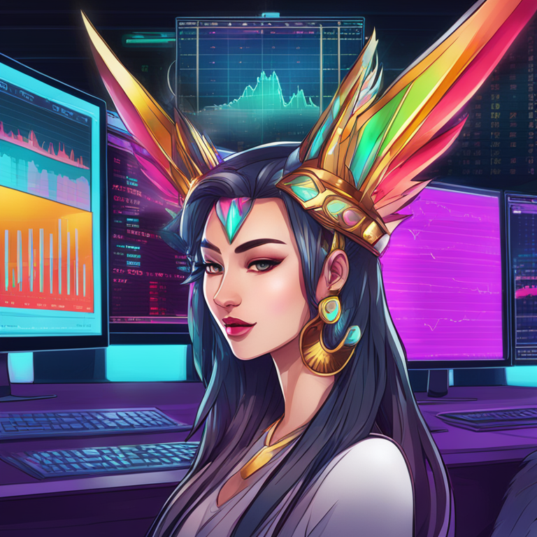 hand-drawn digital illustration, Artstation HQ, digital art, showing Celestia (TIA) token with stock market graphs in background, illustrating its current market performance, sleek and modern, highly detailed, vibrant colors, trending on Artstation 