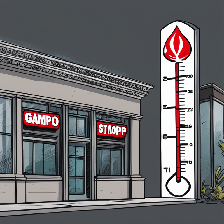 hand-drawn digital illustration showing a growth chart with GameStop and AMC logos, Artstation HQ, digital art