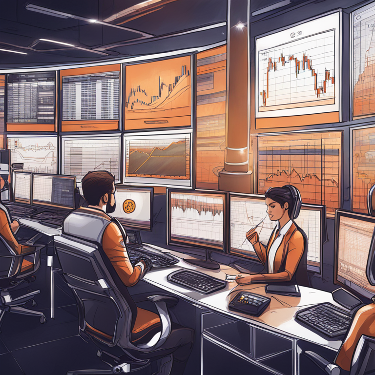 hand-drawn digital illustration, Artstation HQ, digital art, Bitcoin ETF concept drawing, financial charts, futuristic style