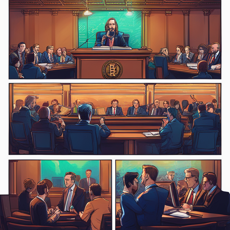 hand-drawn digital illustration of U.S. Congress tackling cryptocurrency legislation, Artstation HQ, digital art, lawmakers discussing at the table, vibrant yet professional ambiance