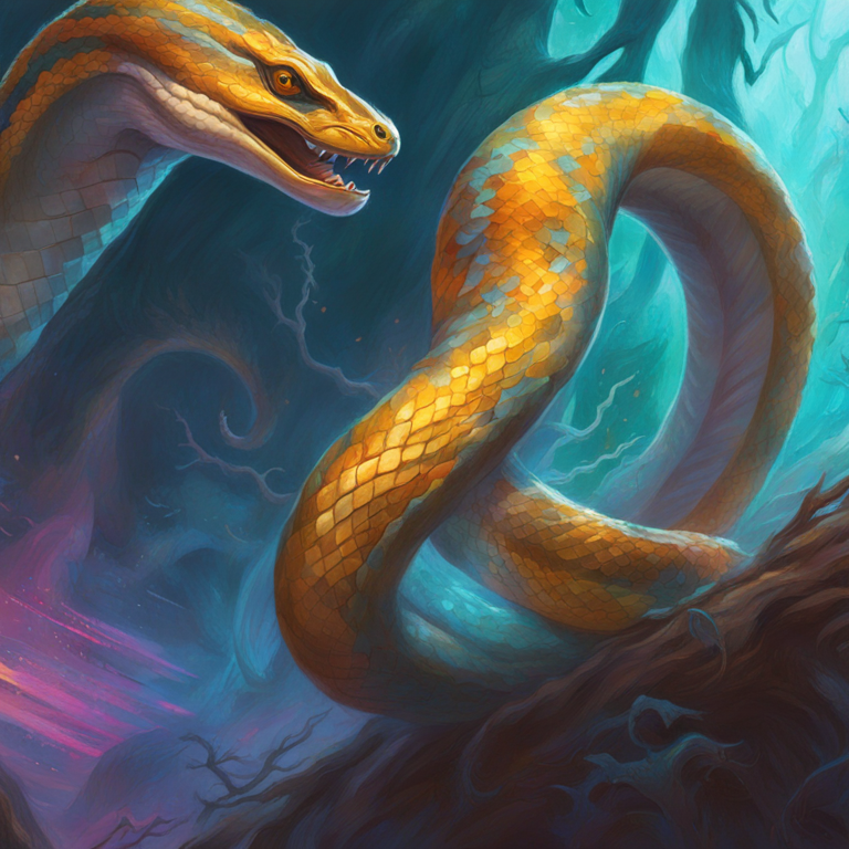 Hand-drawn digital illustration of Python code with vibrant colors, art by Peter Mohrbacher and Donato Giancola, Artstation HQ