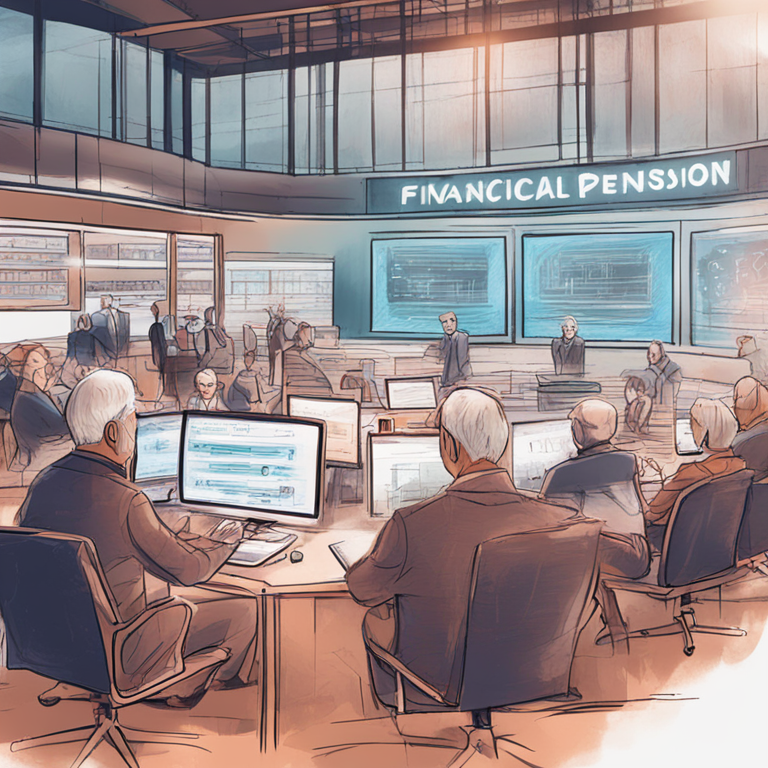 Artistic impression of the anticipated financial benefits and impact on Australian pensions, hand-drawn digital illustration, Artstation HQ, digital art