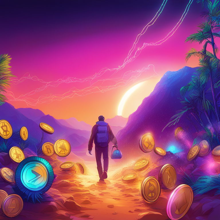 A captivating digital illustration of cryptocurrency growth, featuring Australian pension funds, digital art trend, detailed and vivid colors, trending on Artstation