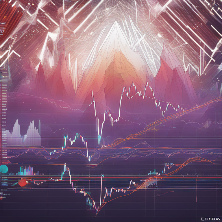 Artistic representation of Ethereum technical indicators like MACD and RSI, Artstation HQ, digital art, intricately detailed