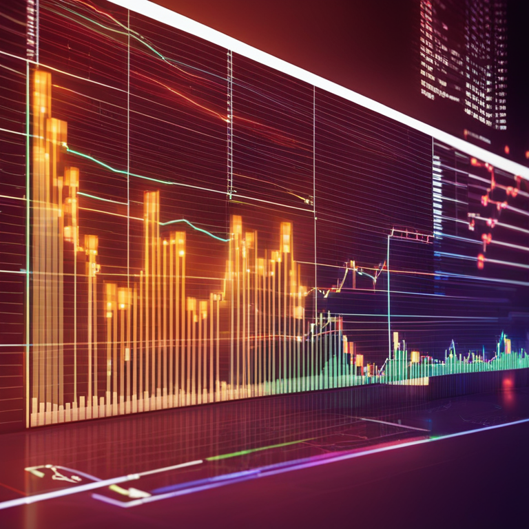 Bitcoin market dynamics with graphs showing trends, digital illustration, Artstation HQ, modern, detailed and vibrant style, futuristic financial analysis