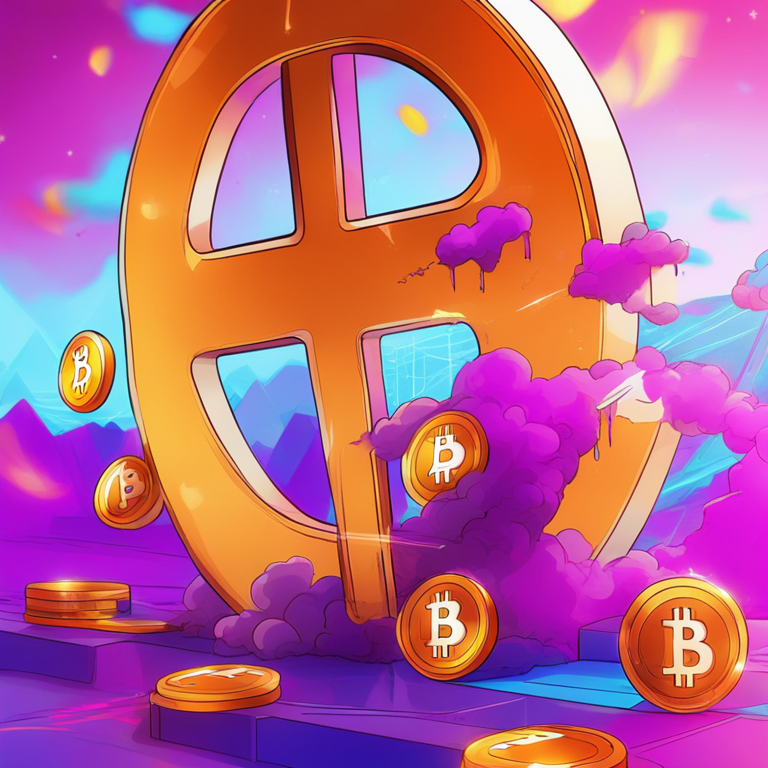 Digital illustration of Bitcoin price surge with vibrant charts, Artstation HQ, digital art