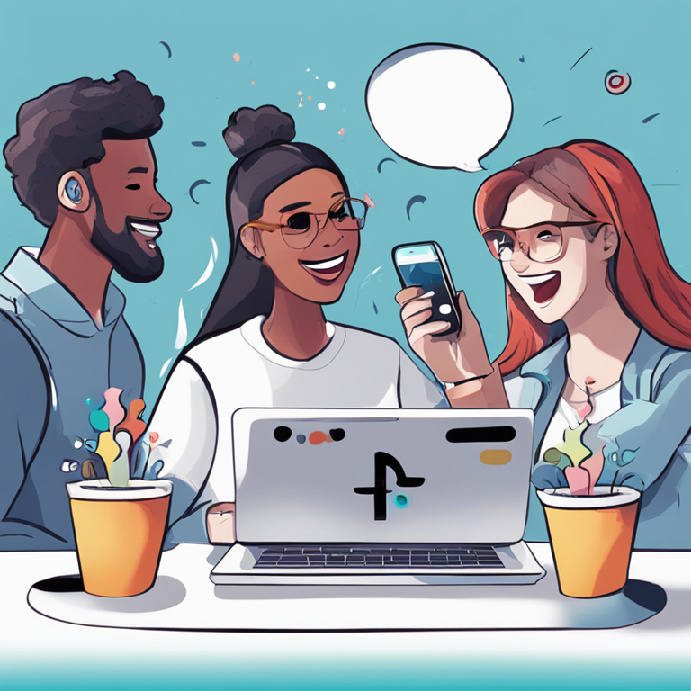 Illustration of a social media poll with diverse reactions, hand-drawn digital illustration, Artstation HQ, digital art