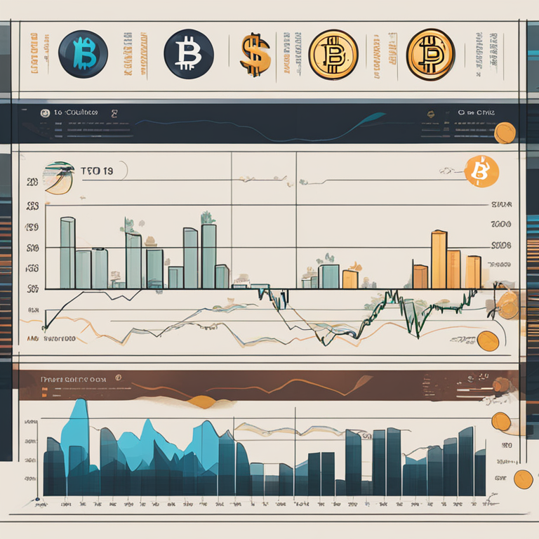 hand-drawn digital illustration of leading Bitcoin ETFs and financial inflows, featuring bar graphs, financial advisors, and digital Bitcoin tokens, Artstation HQ, digital art