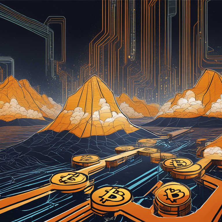 A dynamic illustration showing Bitcoin ETFs inflows, hand-drawn digital illustration, Artstation HQ, digital art