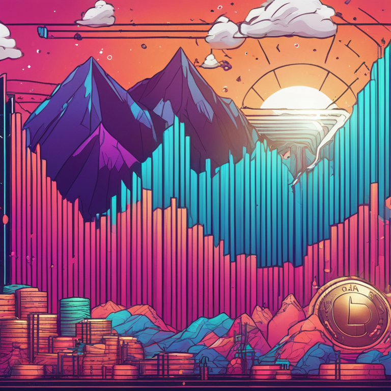 Hand-drawn digital illustration, Artstation HQ, digital art, showcasing a dynamic graph that represents the rising value of the total crypto market cap, detailed and vibrant, trending on Artstation