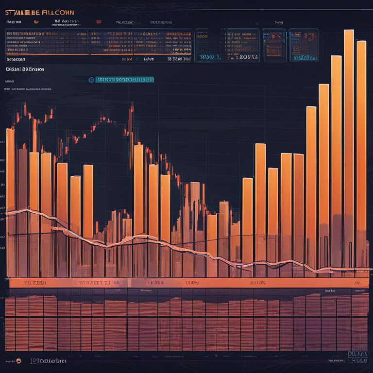 Graph showing stablecoin inflows and Bitcoin price movements, hand-drawn digital illustration, Artstation HQ, digital art