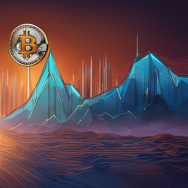 A dynamic illustration of Bitcoin price chart soaring, showing growth against a digital, futuristic background, hand-drawn digital illustration, Artstation HQ, digital art