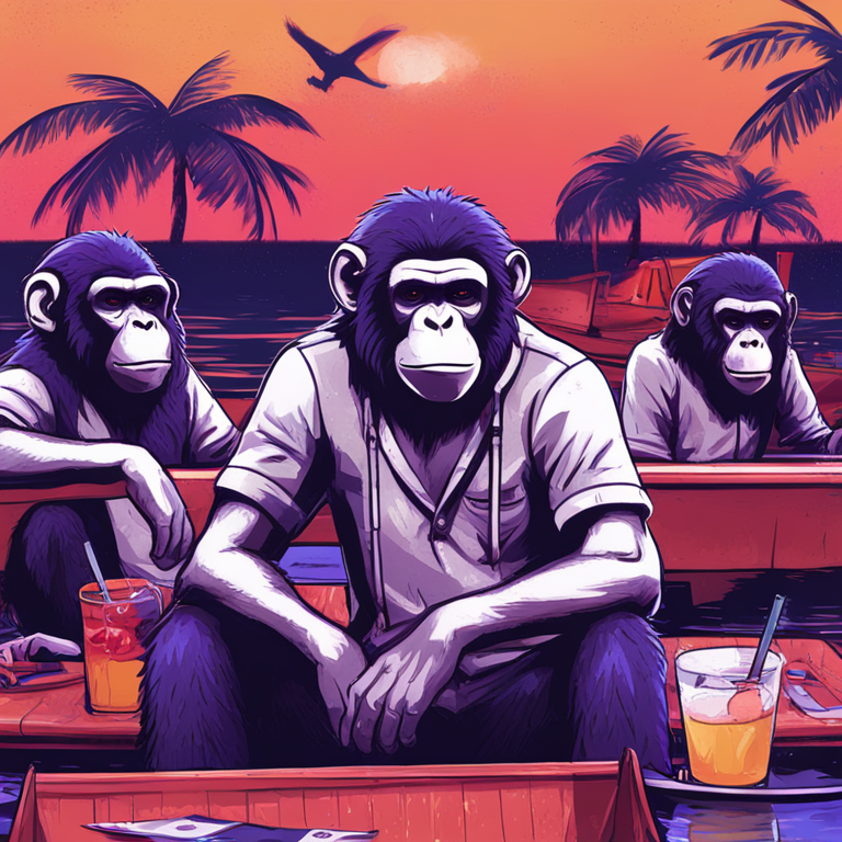 Hand-drawn digital illustration of a Bored Ape Yacht Club NFT, featuring a distressed, vibrant depiction of the lost collectibles, trendy modern digital art style, Artstation H