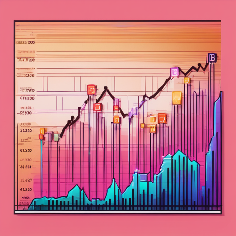 hand-drawn digital illustration of Bitcoin price chart with upward trend, Artstation HQ, digital art, financial analysis, trending on Artstation, high resolution, vivid colors, cryptocurrency context