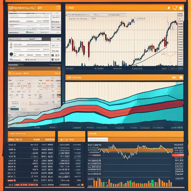 hand-drawn digital illustration of stock market charts intersecting with Bitcoin trends, Artstation HQ, digital art