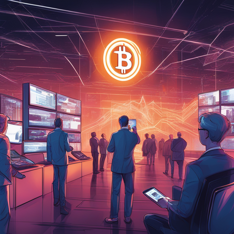 hand-drawn digital illustration, Artstation HQ, digital art, institutional investors entering crypto market, financial technology, trend-setting, futuristic design, abstract